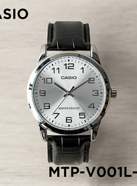 卡西欧手表男CASIO MTP-V001L-7B商务休闲复古简约白盘防水指针表