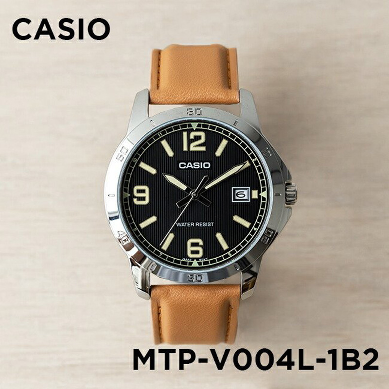 卡西欧手表CASIO MTP-V004L-1B2 商务休闲指针棕皮带防水