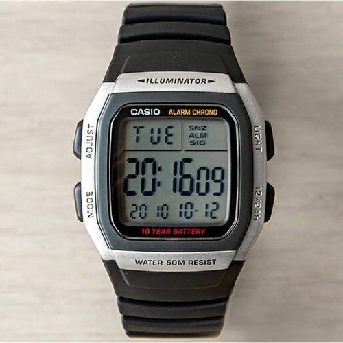 卡西欧手表 CASIO W-96H-1A 户外运动休闲防水方块数显电子表