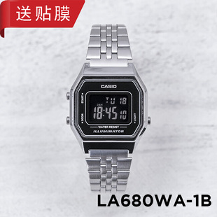 反显百搭小银表学生防水电子表 卡西欧手表女CASIO LA680WA