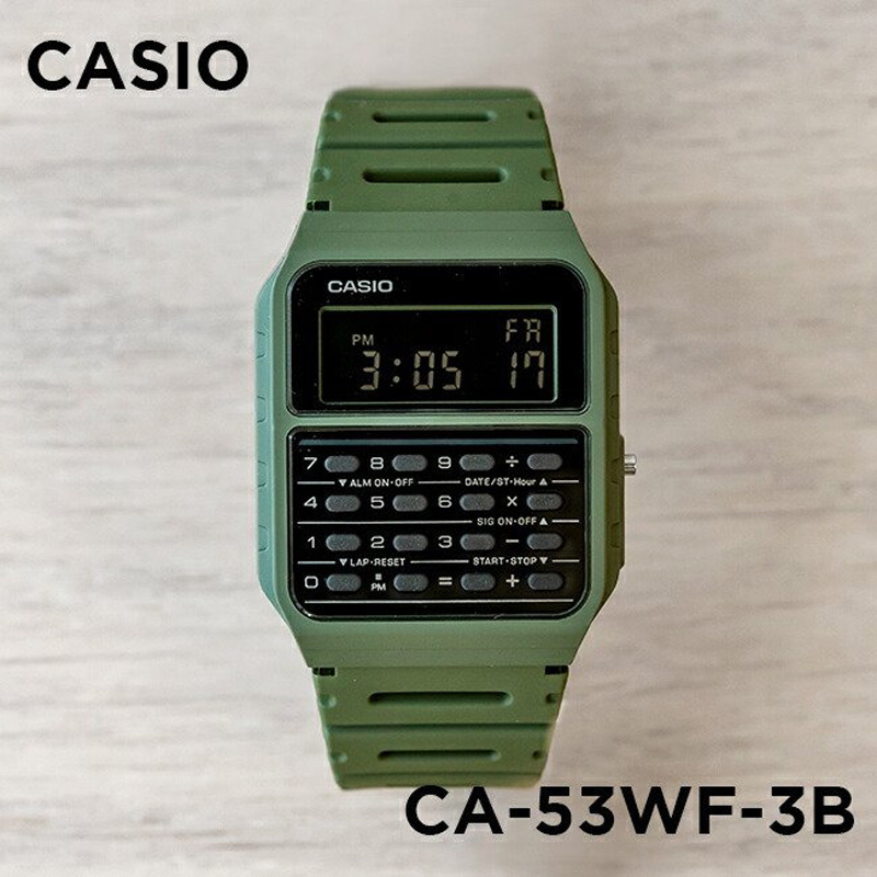 卡西欧CA-53WF绿色计算器防水表