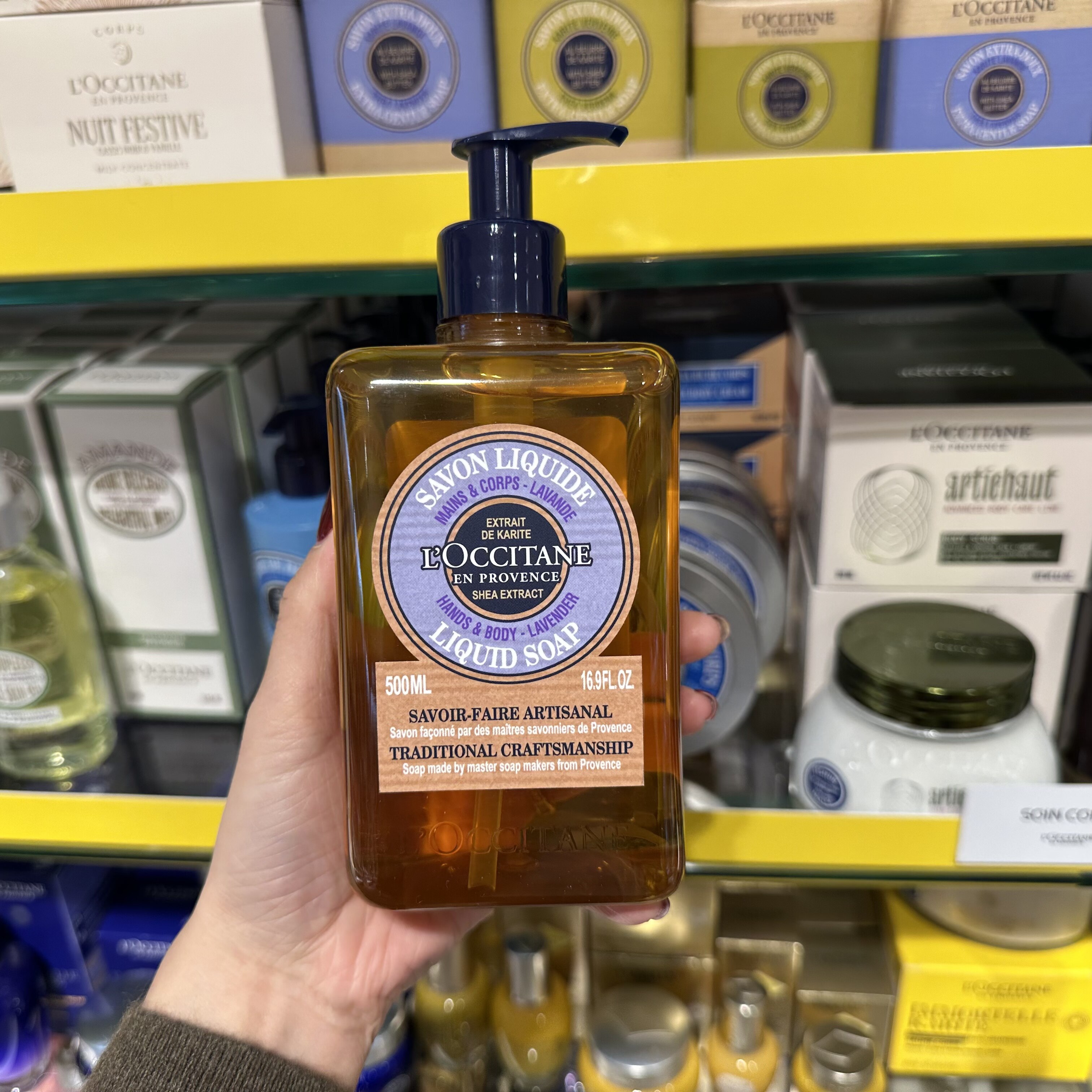 巴黎BC直邮欧舒丹乳木果薰衣草洗手液沐浴露二合一清爽大容量500