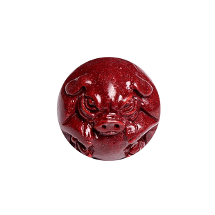 天然原矿紫金朱砂十二生肖朱砂散珠男女款本命年单珠饰品配件