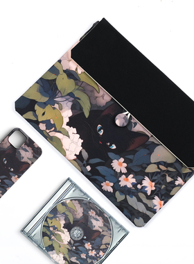 原创黑猫华为苹果笔记本电脑内胆包macbookair13.6手作matebook14