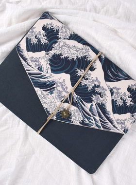 华为matebook13s电脑包原创国风海浪布艺macbook pro14小众内胆包