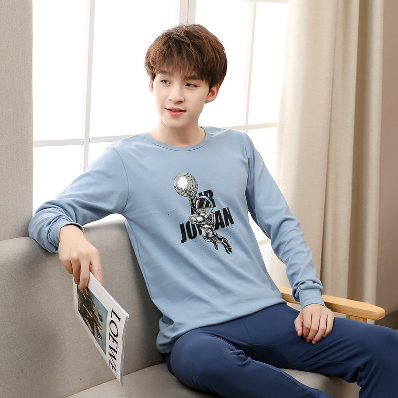 青少年秋衣秋裤套装男纯棉内穿初中生高中学生男孩中大童保暖内衣