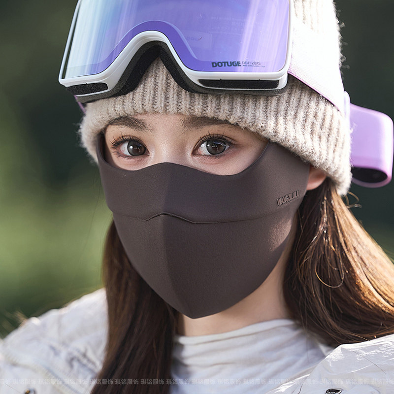 冬季加厚防风寒保暖透气口罩女户外骑车运动护脸防晒护眼角面罩男
