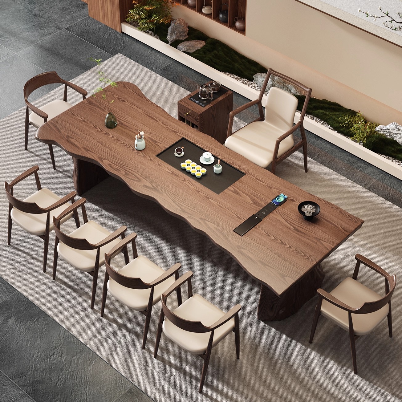 办公室高端轻奢新中式客厅泡茶台