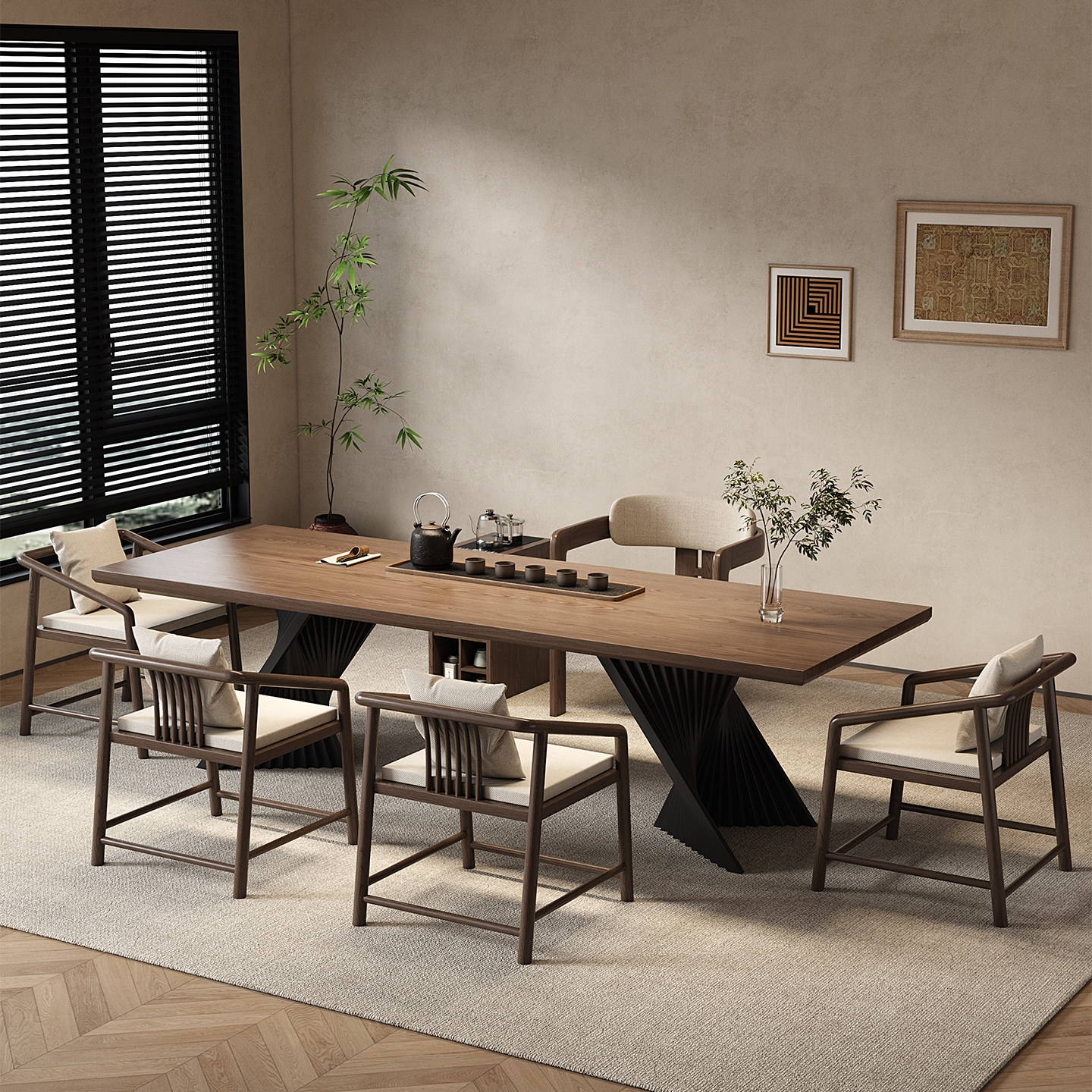 宋代美学实木老板办公桌茶桌一体两用办公室接待茶台2025新款高端,住宅家具,家用茶台/茶桌,淘宝优惠券,粉丝福利购,淘宝优惠卷