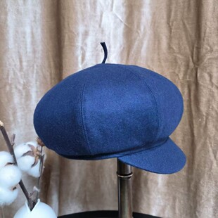 2024新款春秋冬季羊毛呢帽子男士八角帽中老年老头爷爷贝雷报童帽