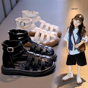 2026冬季新款凉鞋童鞋正品防滑露趾女拉链3-12岁橡胶儿童夏季时装