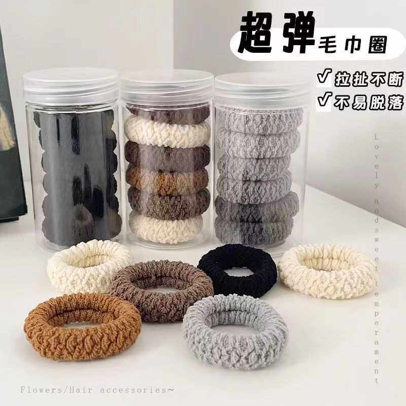 秋冬毛绒发圈高弹力耐用头绳
