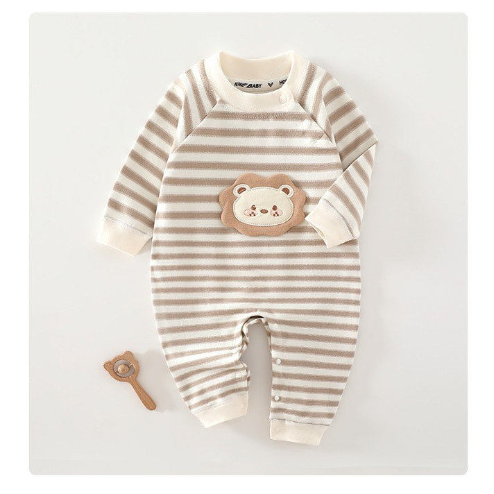 婴儿连体衣春秋装长袖纯棉条纹舒绒棉婴幼儿哈衣男女宝宝爬服,童装/婴儿装/亲子装,连身衣/爬服/哈衣,淘宝优惠券,粉丝福利购,淘宝优惠卷