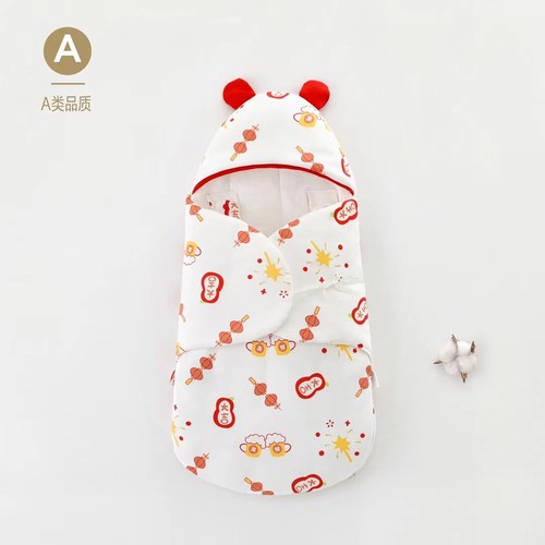 新生儿夹棉包被防惊跳睡袋