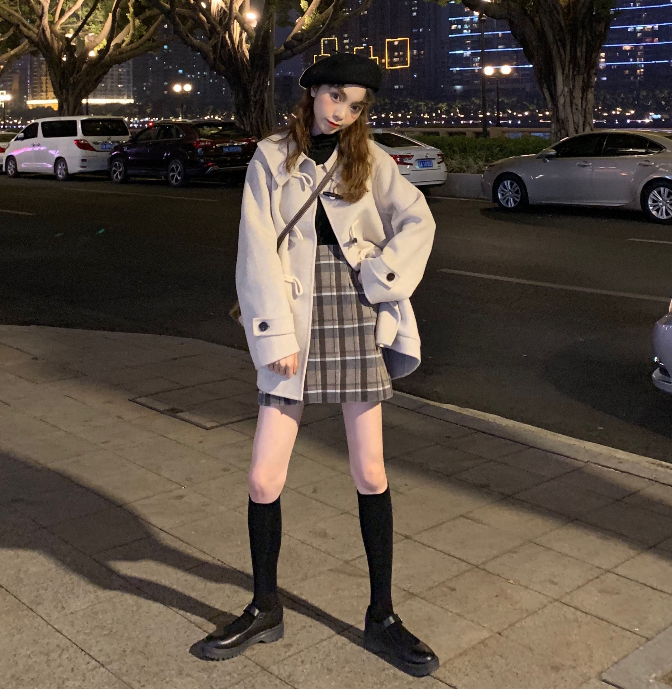 Control 3! Baby collar ox horn button woolen coat with cotton and heavy woolen coat