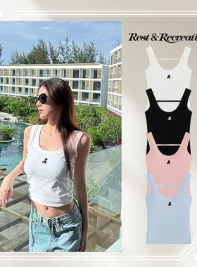 韩系辣妹风RestandRecreation背心可双面穿吊带短款女金智妮同款