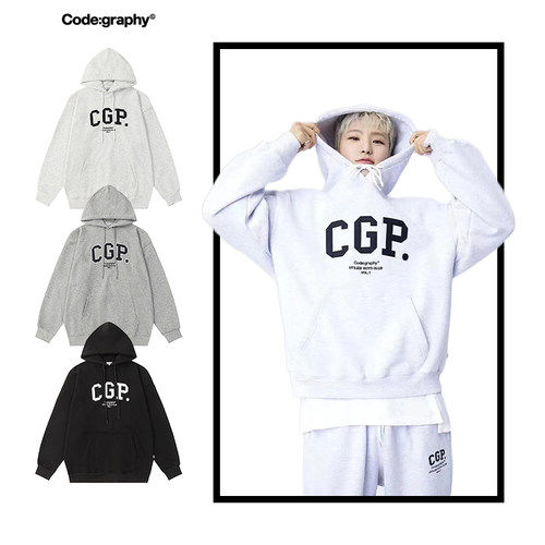 韩国潮牌CGP刺绣字母连帽卫衣权顺荣同款休闲套装24秋冬百搭纯棉
