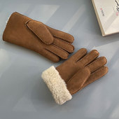 手工缝制澳洲羊毛皮毛一体手套男女款 冬季 户外极寒滑雪保暖皮手套