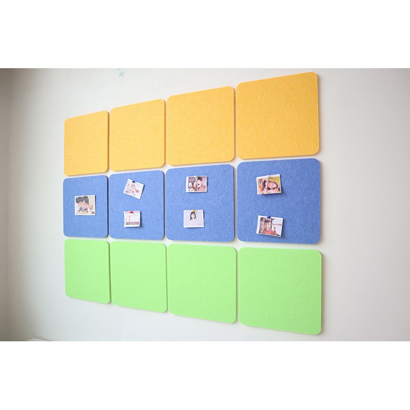 整套30*30圆角毛毡留言板照片墙幼儿园作品软木展示板公告栏墙贴