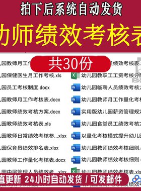 幼儿园幼师保育绩效考核表lm方案细则食堂保健医生量化月度制度