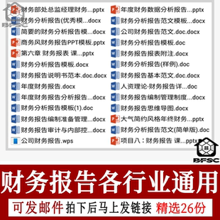 财务报告报表word+PPT模板tx汇报年度分析范文公司企业简单详解