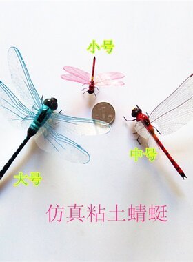 粘土仿真蜻蜓磁铁景观教具摆件