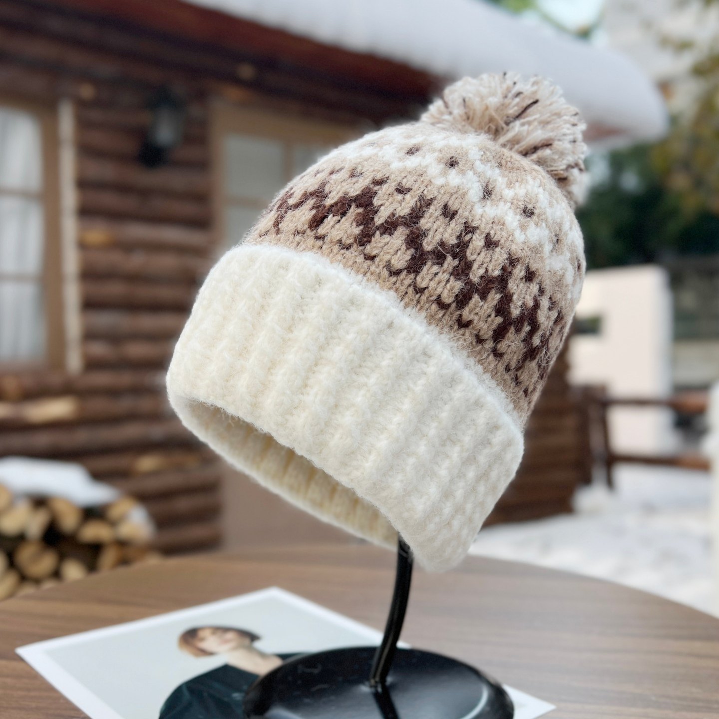 加绒加厚费尔岛风羊毛毛线帽女冬季混色毛球护耳保暖防风针织帽,服饰配件/皮带/帽子/围巾,帽子,淘宝优惠券,粉丝福利购,淘宝优惠卷