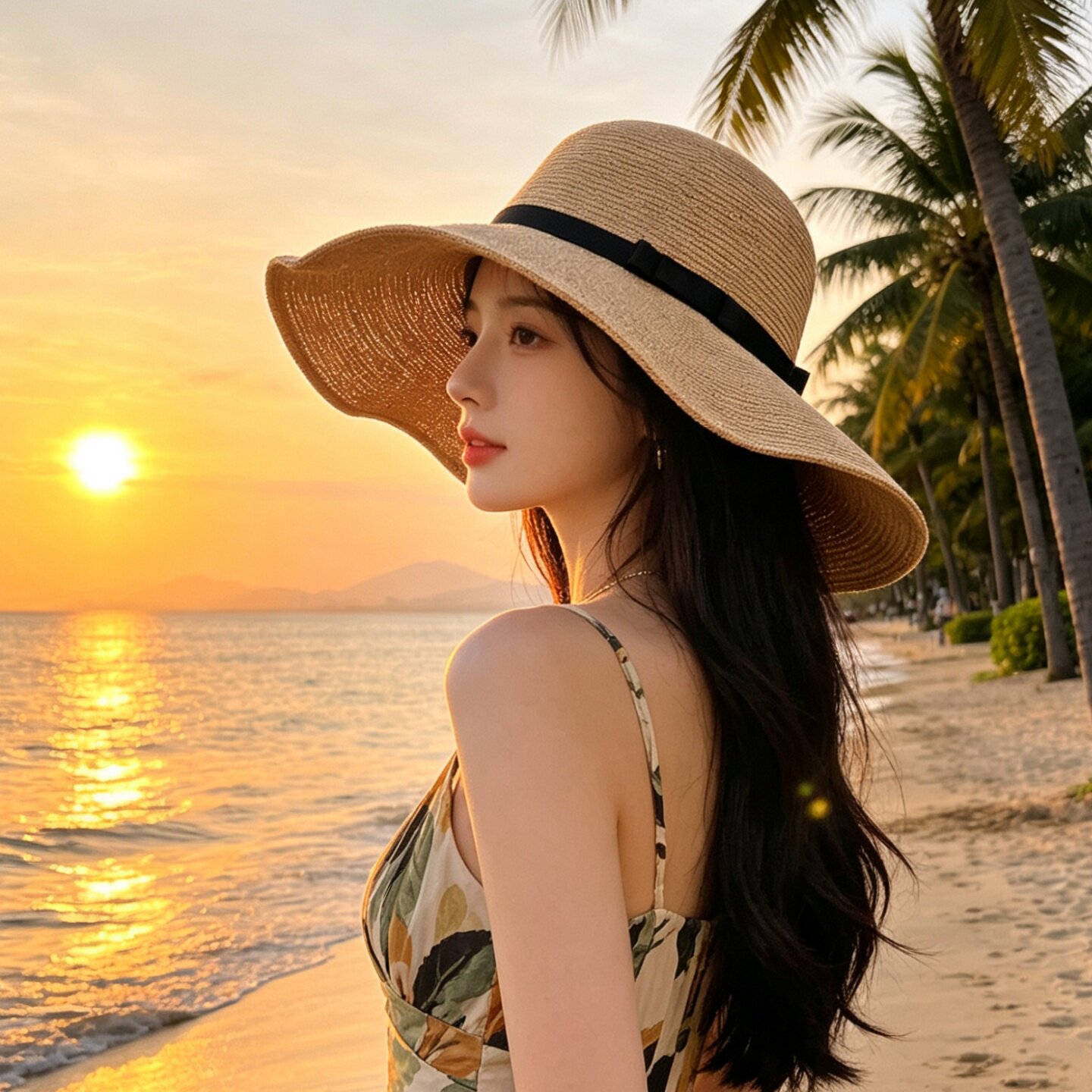 日系细草编防晒草帽女夏季大檐遮阳帽可折叠海边度假沙滩帽蝴蝶结