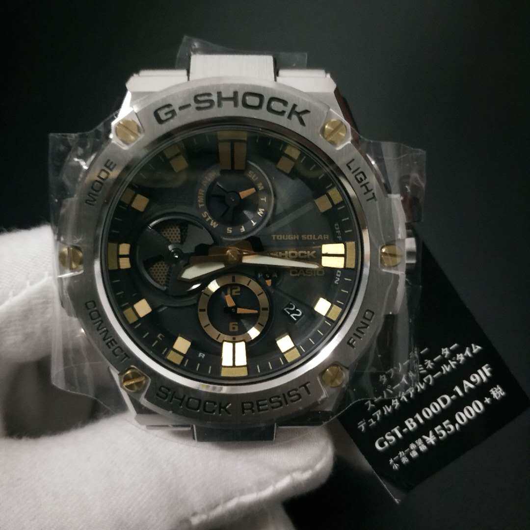 casio卡西欧g-shock gsteel gst-b100-1a d 1a9蓝牙运动手表男