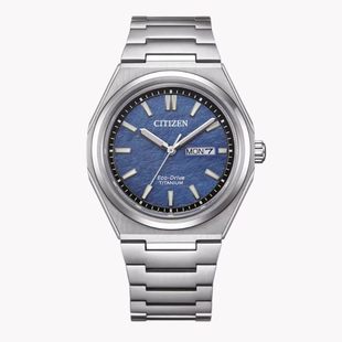 日本Citizen西铁城光动能舒博钛合金休闲男表AW0130 85L