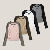 打底衫 套头圆领长袖 T恤SS28024 字母刺绣撞色插肩袖