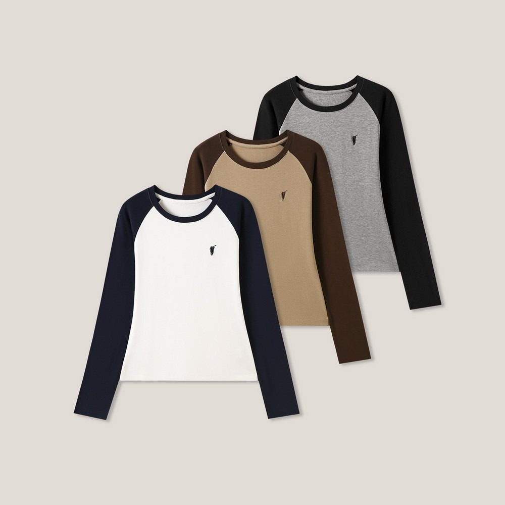 12-7H C “韩系画报”秋冬经典款修身撞色羊毛长袖打底衫ss26492