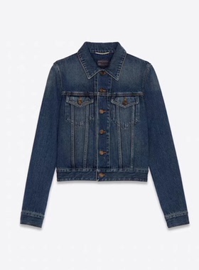 1-15H B 女士复古深蓝色经典牛仔夹克外套GD66001