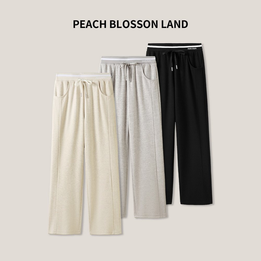 3-4F B 女士时尚百搭松紧腰显瘦简约休闲裤ss26027 - 康帝斯直播店出品