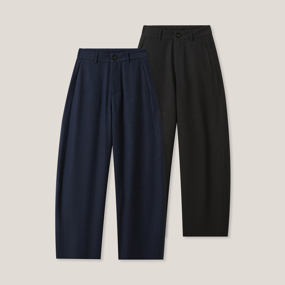 10-31F  C ”慢步序章“老钱风廓形仿牛仔时尚镰刀裤ss26378