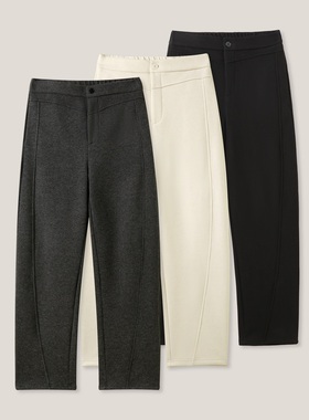 1-27F B 复古简约纯色毛呢休闲长裤  ss26470