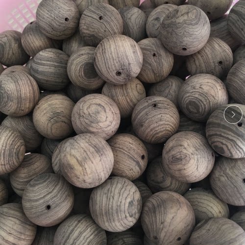 大漆珠黑檀木半成品沉水小孔佛珠