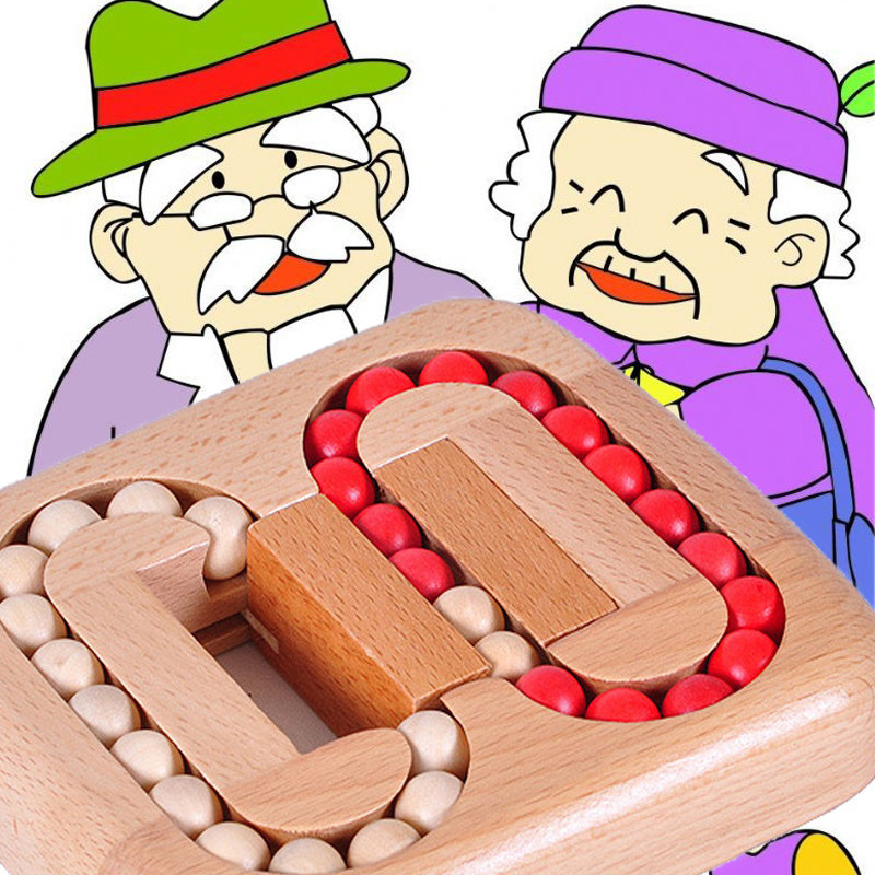 老年人解闷神器预防老年痴呆成人益智减解压玩具解环平面滚珠游戏