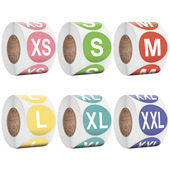 数衣服尺码 500张 贴纸大小码 尺码 标签圆形不干胶标签 卷帽子服装