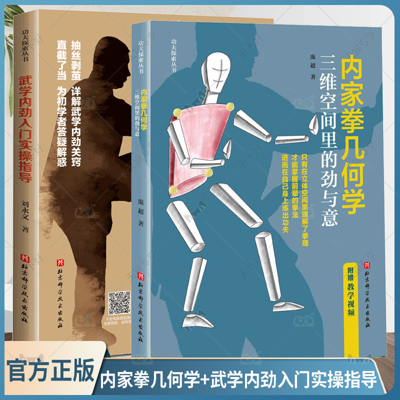 2册 内家拳几何学 三维空间里的劲与意+武学内劲入门实操指导 功夫 内家拳 武术拳术原理 拳理知识书籍 附赠教学视频
