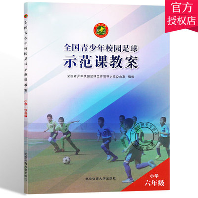 正版 全国青少年校园足球示范课教案小学六年级 体育足球规则手册 技术入门训练指导 小学6年级足球运动战术教程教材 北京体育大