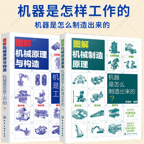 2册】机器是怎么制造出来的+怎样工作的 图解机械制造原理与构造10-15-18岁中小学生青少年科普机械制造知识原理课外阅读书籍