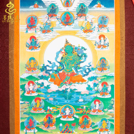 21度母唐卡画像西藏仿绘二十度母唐卡画藏家手供用奉族一尼泊挂尔
