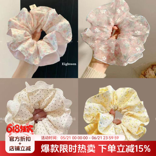 布丁哈鲁女童童装甜美发圈2025春季新款宝宝不伤发头饰公主发饰