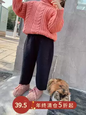 Children's clothing 2020 new baby winter wear Foreign style wool pants thick casual pants children's loose pants autumn and winter trousers