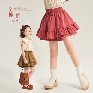 儿童短裙休闲裙裤 布丁哈鲁童装 新款 女童洋气半身裙2025夏季 夏装