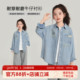 儿童休闲牛仔衬衫 女童洋气上衣2026春秋新款 外套 秋装 布丁哈鲁童装