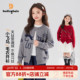 毛衣外套毛衫 女童装 上衣 2026春季 布丁哈鲁拜年服红色小马针织开衫