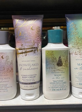 冬季圣诞BBW冰雪羊绒草莓雪花魔法空气身体乳霜Bath&BodyWorks