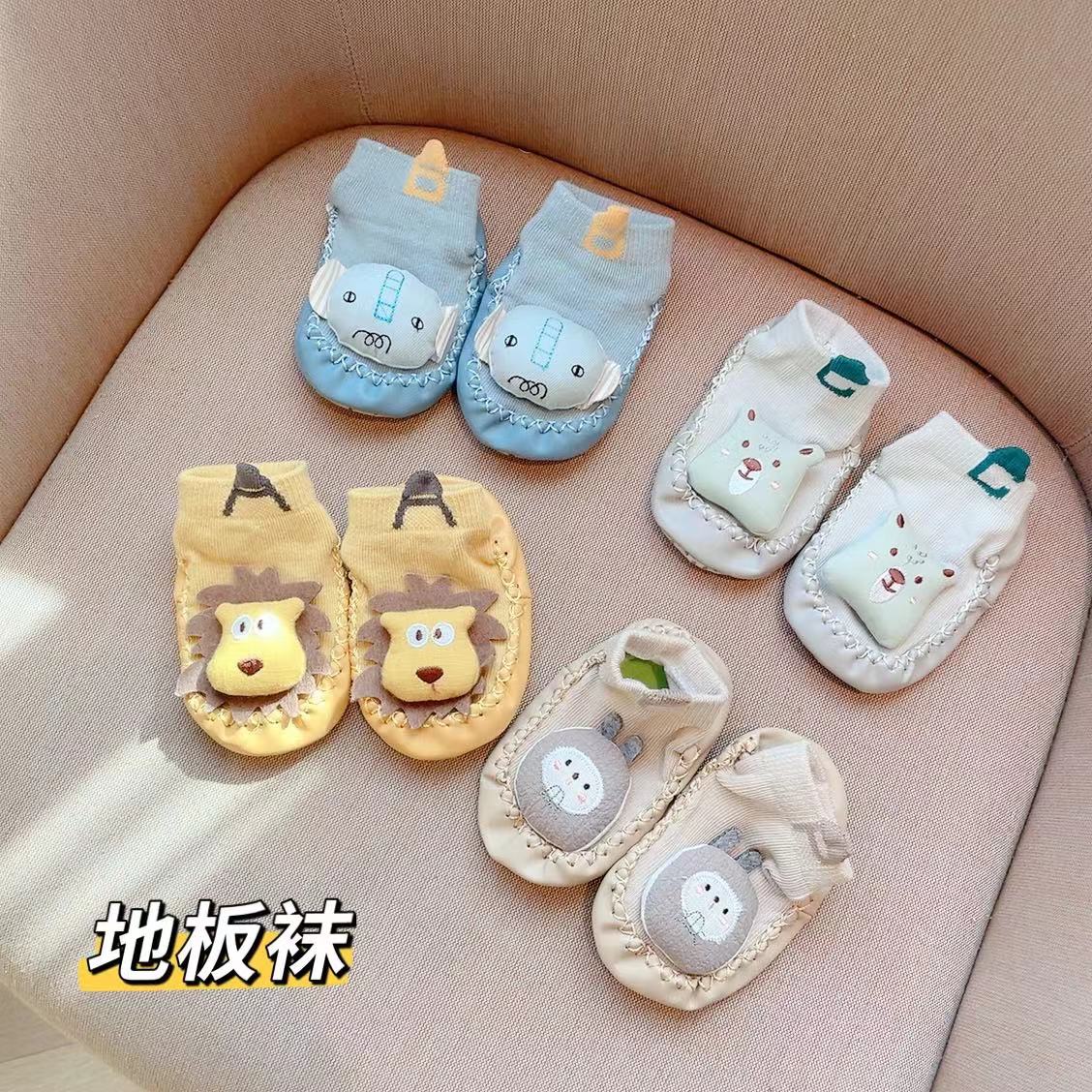 春秋卡通地板小童防滑立体袜子